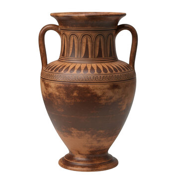 Ancient greek terracotta clay amphora vase