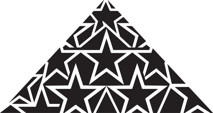 Geometric pattern with fivepointed stars arranged in a triangular shape veterans day