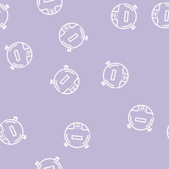 Fototapeta premium vacuum cleaner robot line seamless pattern vacuum cleaner robot thin line illustration