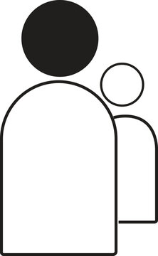 Simple icon of two people standing together, representing teamwork or partnership