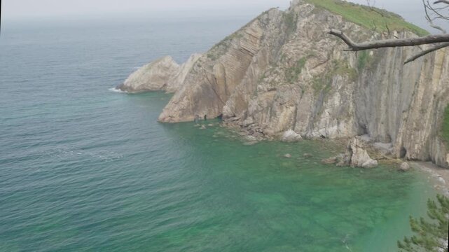 Scenic view of playa del silencio beach in asturias, spain