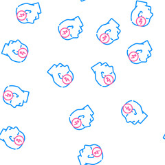 Obraz premium head cutting ache, headache vector seamless pattern head cutting ache, headache sign illustration