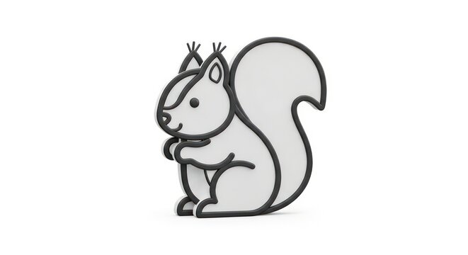 Cute cartoon squirrel eating nut.