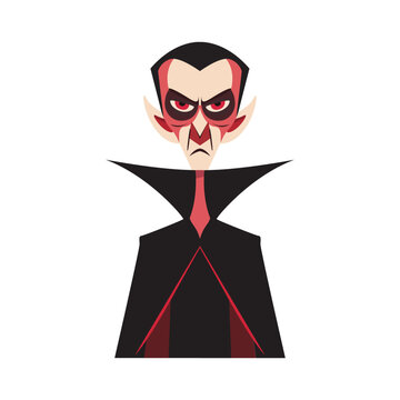 illustration of a vampire for Halloween, a cartoon character, an illustration for the design of festive themed goods