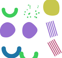 Naklejka premium Colorful abstract geometric shapes and patterns set