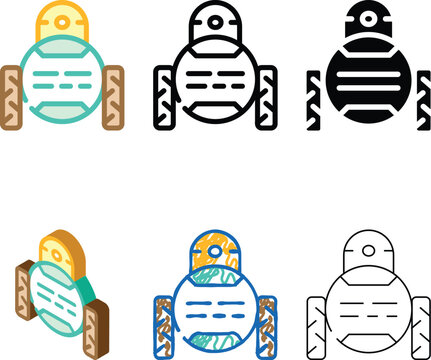child robot color icon vector. child robot sign. isolated symbol designs illustration