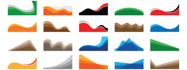 Fototapeta premium set of abstract background. modern graphic design. colored wave background for website, banner, poster, card. elegant graphic element vector illustration.