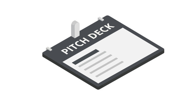 Isometric pitch deck document for business presentation