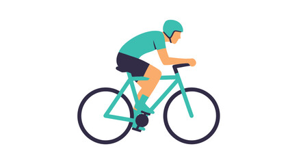 Obraz premium Professional cyclist riding a turquoise road bike in motion