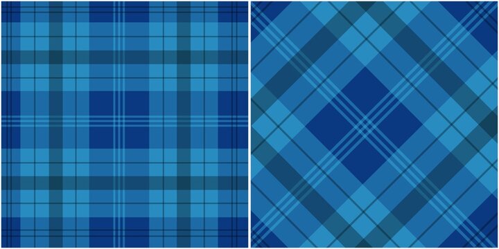 Tartan check patterns in matching colors, kilt pattern, vector illustration