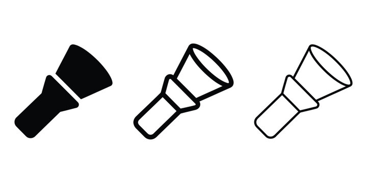 Searchlight icon silhouette vector outline and line art