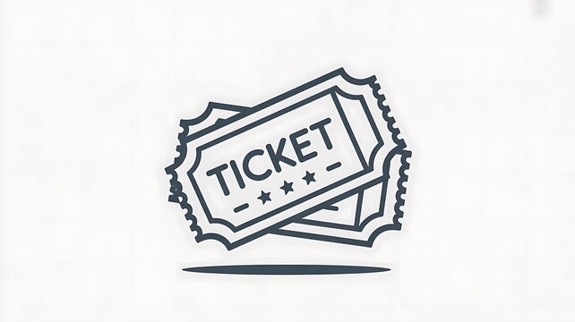 Two paper tickets icon for event entry