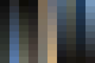 Obraz premium Abstract mosaic of vertical stripes in muted earth tones and cool blues, creating a textured, geometric visual