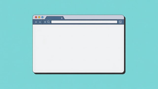 Blank web browser window on teal background