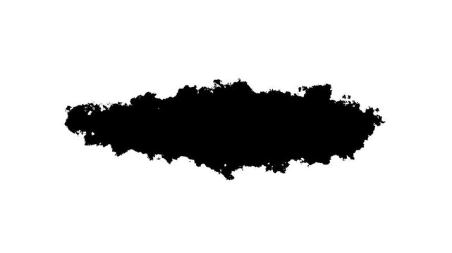Black ink cloud spreading on white background abstract smoke effect dark bloom transition overlay video. fire smoke smooth animated.4k animation motion graphics video withe alpha channel.