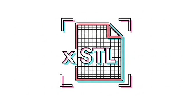 stl file icon, 3d printing symbol