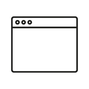 Blank browser window icon, web page layout, user interface graphic.
