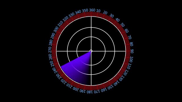 radar concept. Digital realistic radar with targets on monitor in radar icon with rotating scan line and circular grid. Futuristic HUD style on dark background