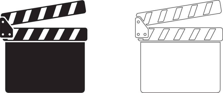 Movie clapperboard icons representing film production and cinema