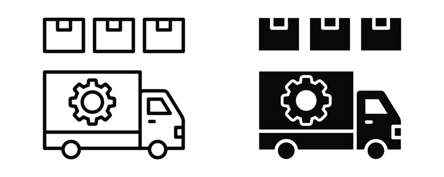 Delivery Operations Icon sheet Line Glyph style collection