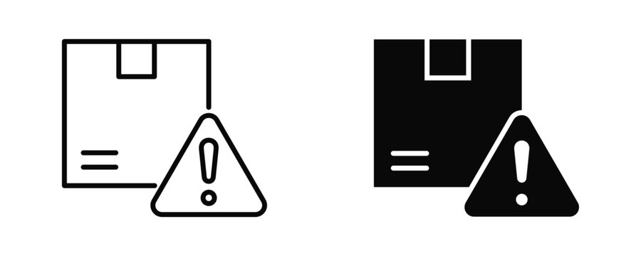 Damaged Package Icon sheet Line Glyph style collection