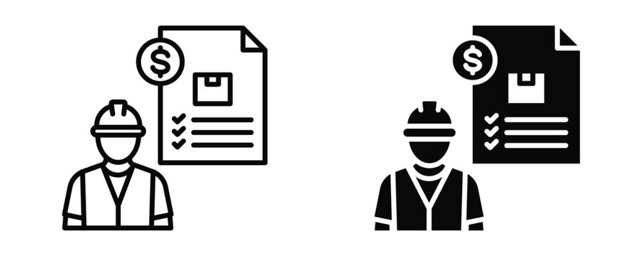 Customs Clearance Icon sheet Line Glyph style collection