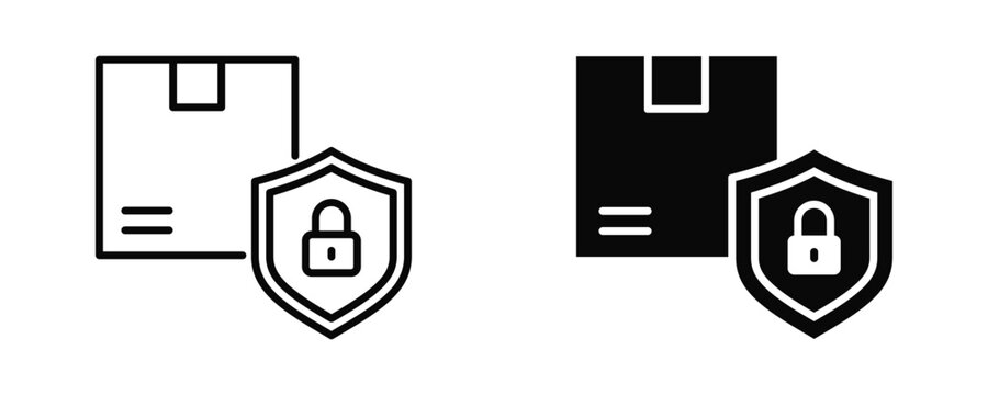Secure Package Icon sheet Line Glyph style collection