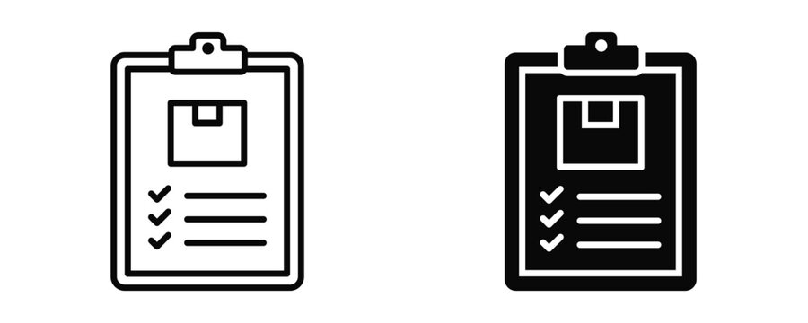 Shipping Checklist Icon sheet Line Glyph style collection