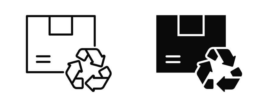 Recyclable Packaging Icon sheet Line Glyph style collection