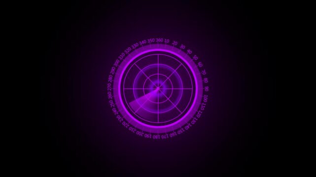 Radar Scanning loop. Radar screen animation Looped animation radar icon a transparent background 4k video