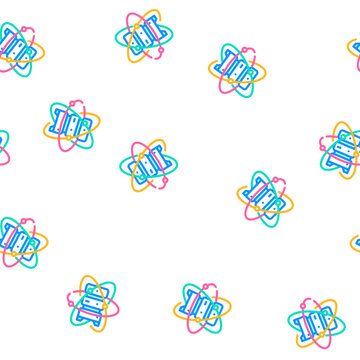 quantum computer, data server vector seamless pattern quantum computer, data server sign illustration