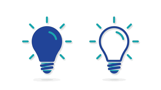 Thumbs up line and filled icons representing concept draft and approved project status