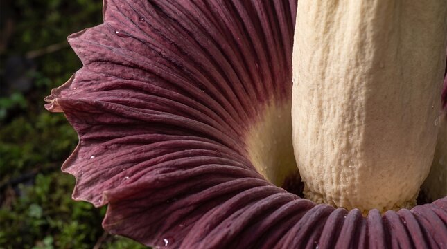 Macro Close-up of Titan Arum Spathe and Spadix Texture