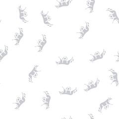 Obraz premium fox animal glyph vector seamless pattern. fox animal signthin illustration