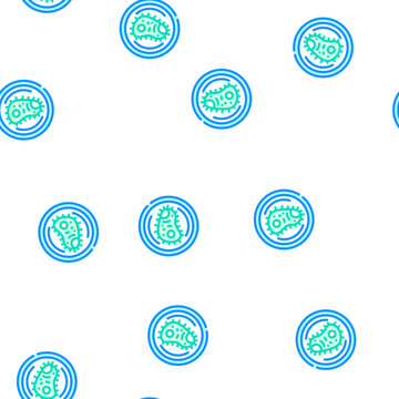 bacteria virus fear vector seamless pattern bacteria virus fear sign illustration