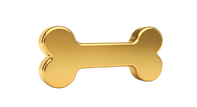 Golden Dog Bone Icon Illustrating A Premium Pet Toy Symbol for Canine Training and Veterinary Branding