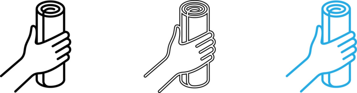 Person opening and holding different types of cylindrical containers with hands isolated on transparent background, Vector