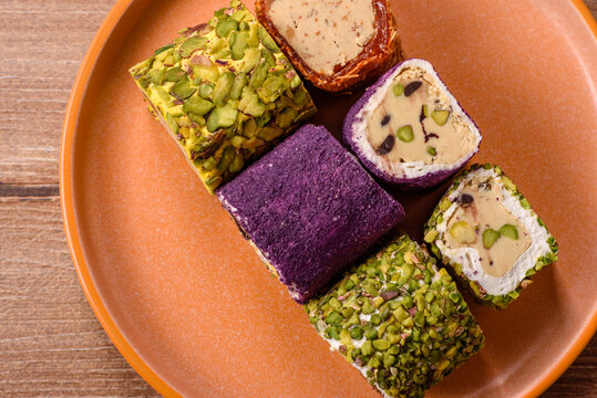 Turkish delight or lokum is a traditional Eastern sweet made with nuts. Turkish delight, lokum