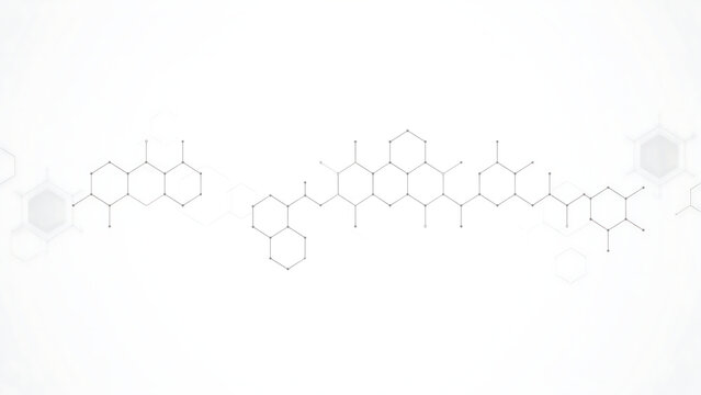 Abstract chemical molecular structure rendered in white on clean light