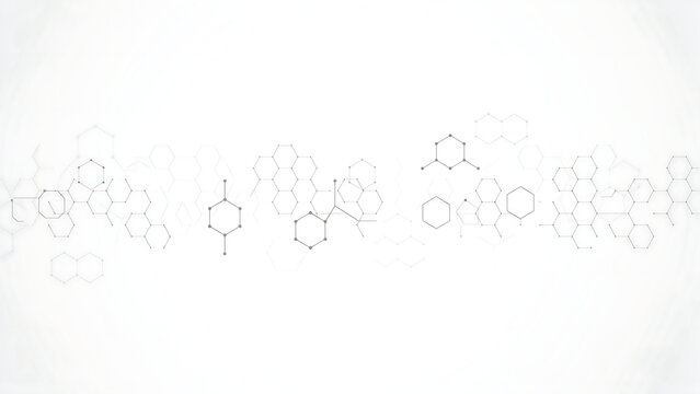 Abstract white hexagonal pattern tech background with geometric, abstract