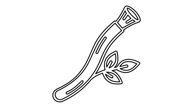 Miswak stick line icon vector illustration, traditional natural toothbrush siwak for islamic oral hygiene and religious dental care practice, minimalist flat symbol for sunnah and pilgrimage.