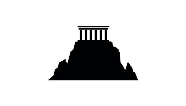Mount Olympus Temple Silhouette Design