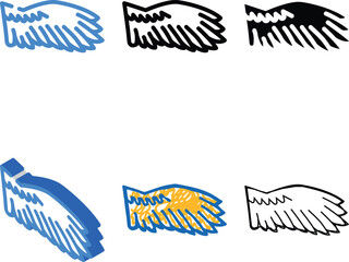 Fototapeta premium birds wing color styleset icon vector. birds wing sign. isolated symbol illustration