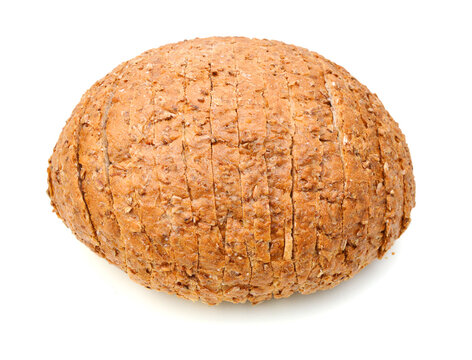 Slice grain bread isolated on white background