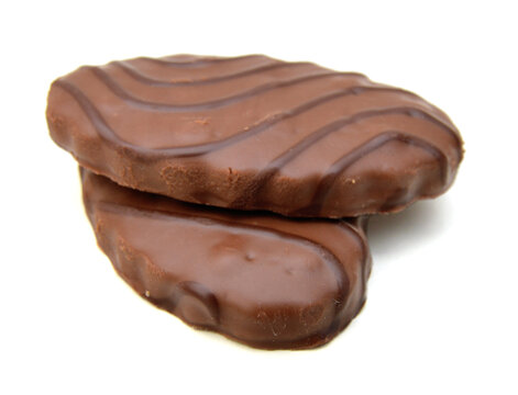 Chocolate candy isolated on white background