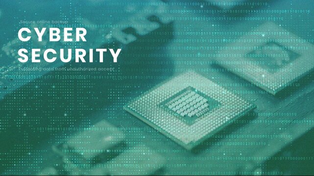 Cyber security blog banner template, technology design