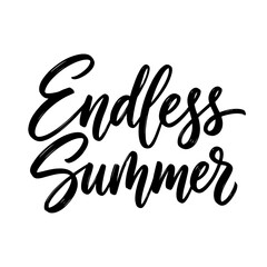 Fototapeta premium Bold handwritten Endless Summer script lettering for seasonal marketing designs.