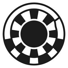 Naklejka premium Casino poker chip icon with star pattern.