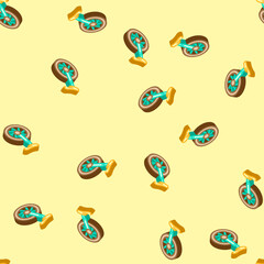 unicycle carnival vintage show isometric seamless pattern. unicycle carnival vintage show sign illustration © sevector