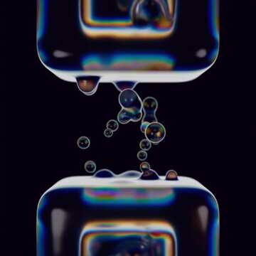 looped 3d animation. vibration of spheres